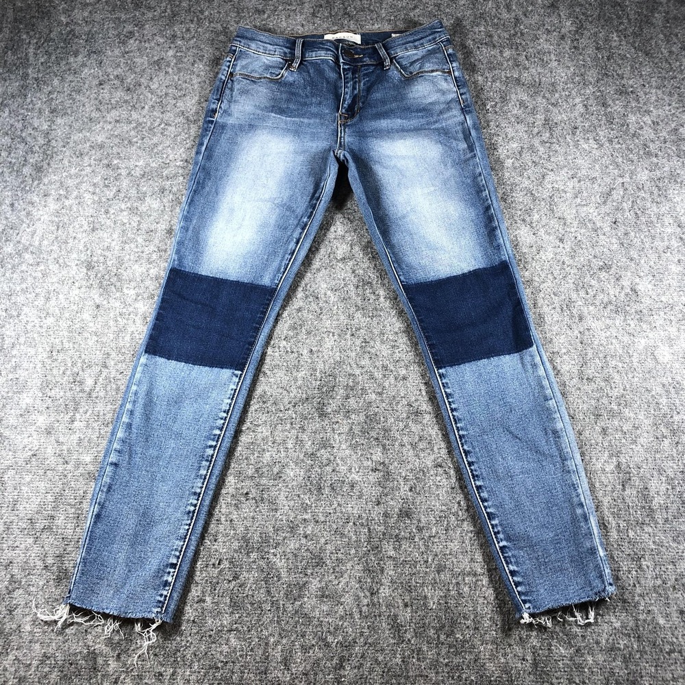 PacSun Jeans Womens‎ 26 Ankle Jegging Skinny Super Stretch Raw Hem Knee Patch